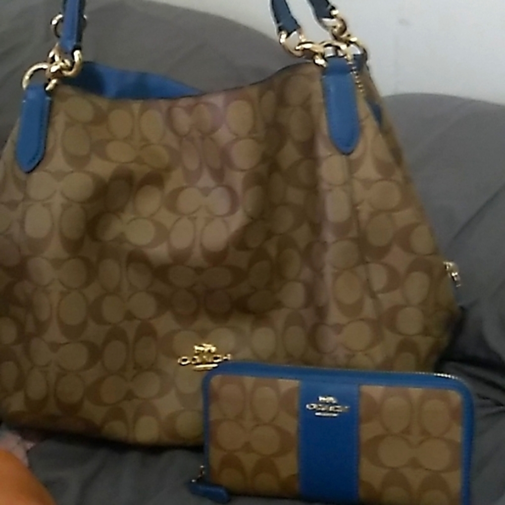 Coach signature bag and wallet